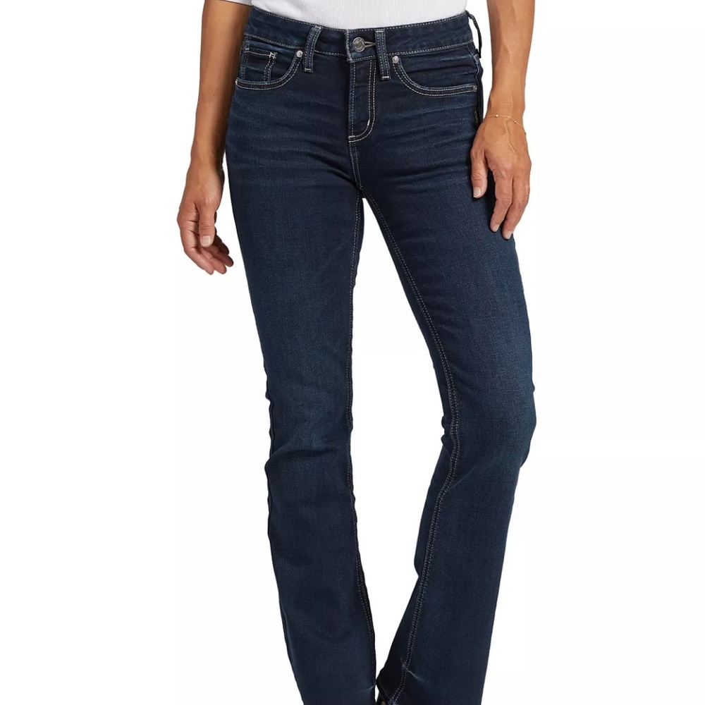 Silver Jeans Co. - Blue (Dark Wash) Suki Mid Rise Bootcut Denim Jeans 27W Size